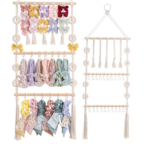 Image of RDYEAAR Bow Organizer for Girls, Claw Clip Hanger, Baby Girl Nursery Decor, Toddler Hair Accessory Organizer