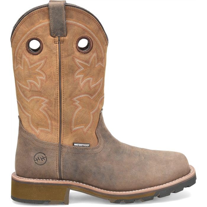 DOUBLE-H Abner Comp Toe Men's Western Boot, 12" Waterproof, Slip-Resistant, Wide Square Toe, Composite Safety, Durable Leather2