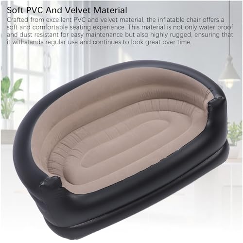 Sofá inflable para parejas de PVC marrón de doble diseño portátil para exterior e interior 6