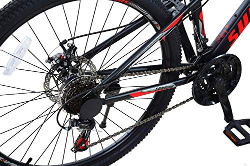 Image of Sunbird Mountain Bike with 21 Gear Shift, Disc Brakes Front Suspension Wheel (Blue, Red and Green, 26-inch)