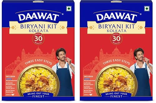 Image of Daawat Biryani Kit Kolkata | Authentic Recipe | Ready in 30 min | Ready to Cook | 334gm (Pack of 2)