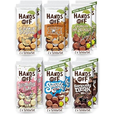 Hands Off my Chocolate 12er Set Mischung (12x 100g) | All Natural Fair Chocolate | 6x Sorten mit insgesamt 12 einzeln verpackten Tafeln Schokolade Cover