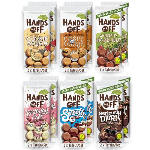 Hands Off my Chocolate 12er Set Mischung (12x 100g) | All Natural Fair Chocolate | 6x Sorten mit insgesamt 12 einzeln verpackten Tafeln Schokolade Cover