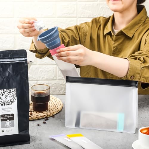 Cosblank XIK-COSBLANK-0426 21 Pcs Protein Powder Travel Container Set Single Dose Reusable Powder Supplement Packets Portable Travel Powder Organizer Zip Up Bags thumb #3