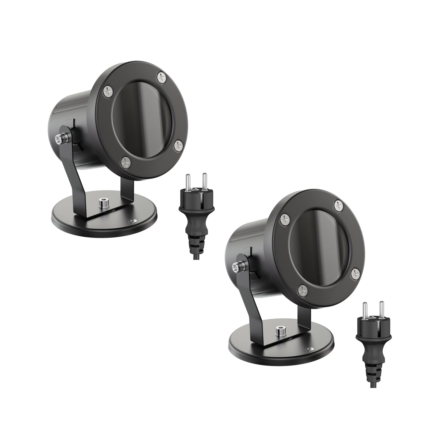 ledscom.de 2x projecteurs de jardin MIBU pour l'extérieur, IP55, fiche, noir, 1x GU10 max. 15W