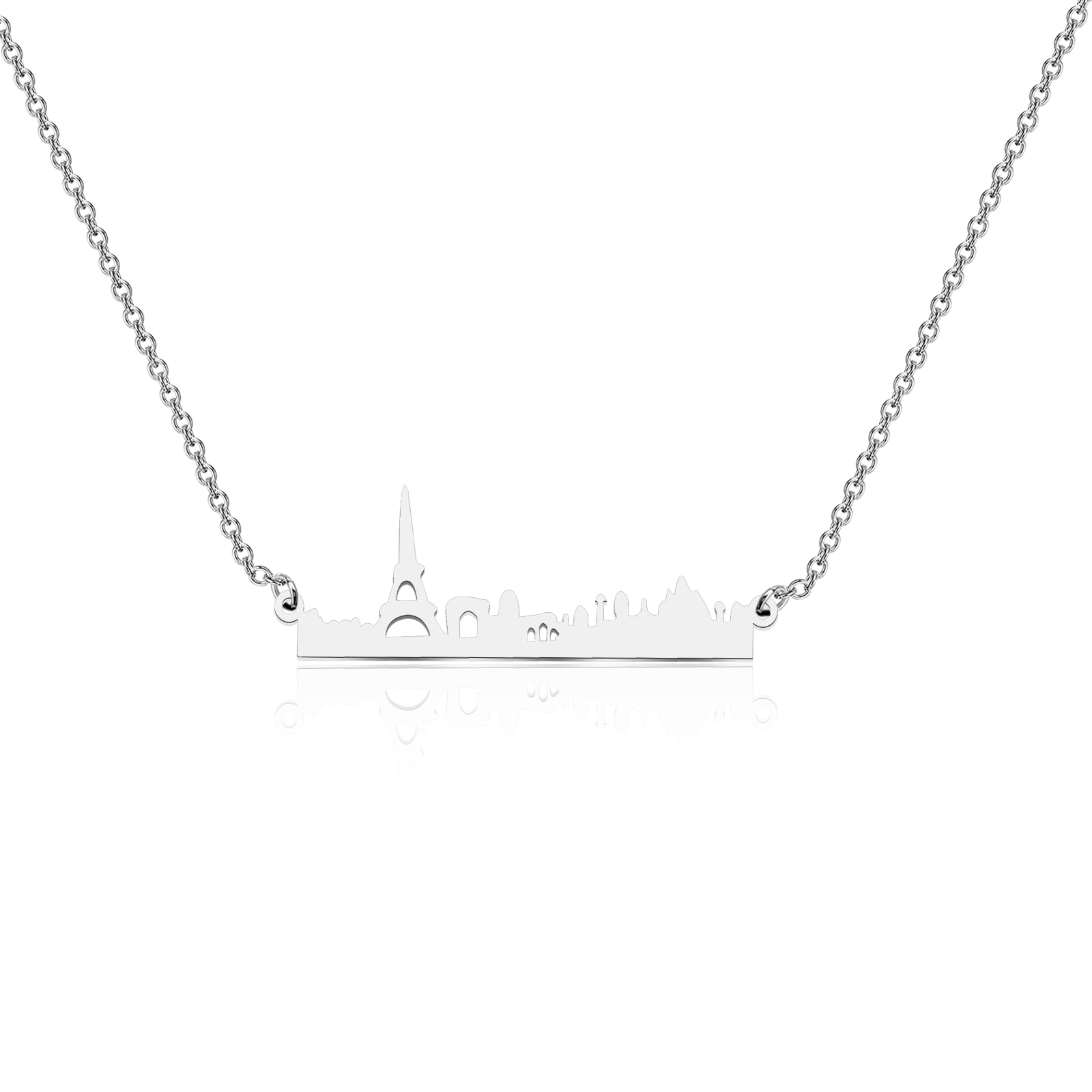 KUIYAIParis City Skyline Bar Necklace Paris Lover Gift Paris Souvenir Paris Wedding Welcome Gift For Bridesmaid