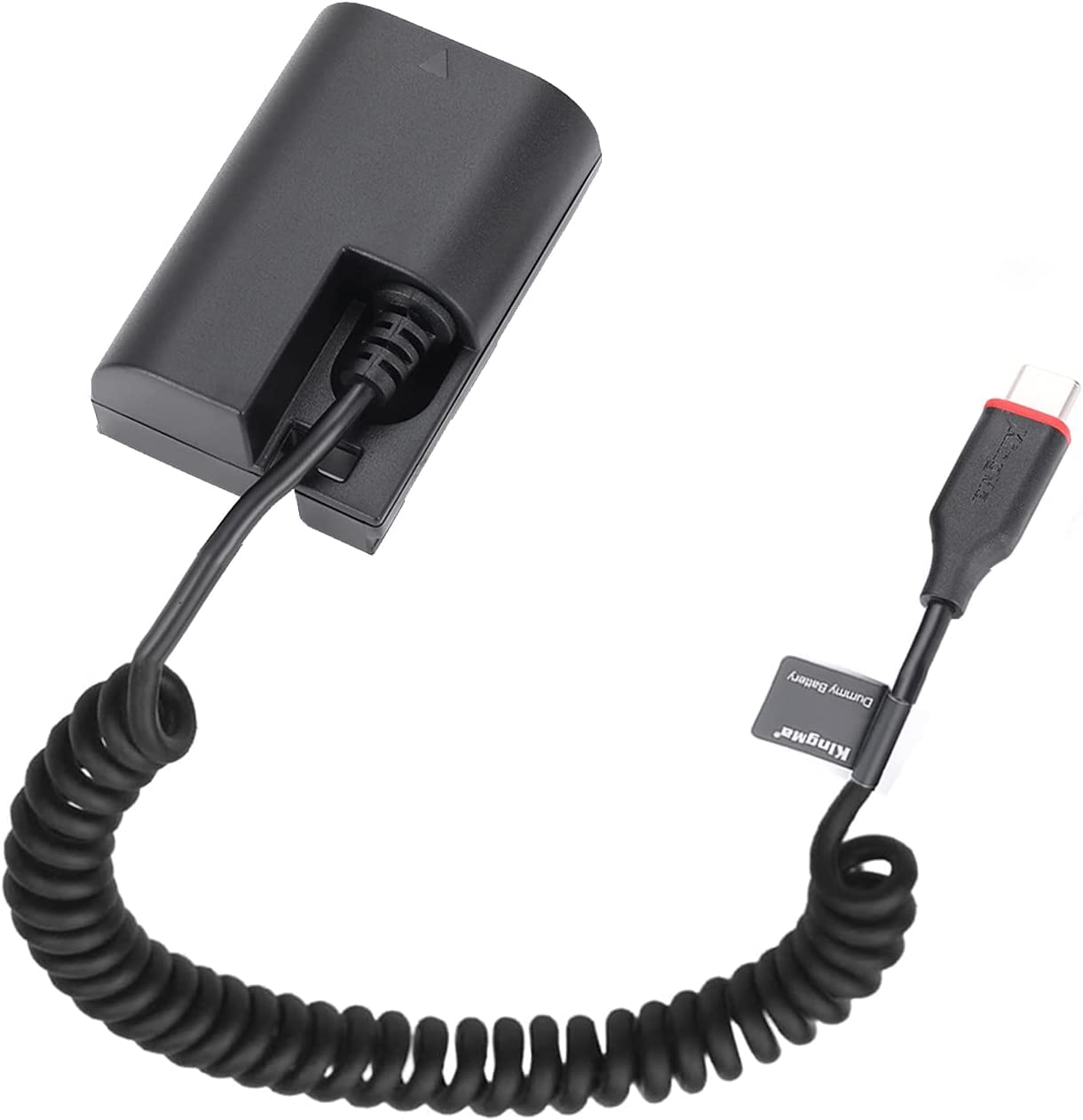 King Ma LP-E6 Power Adpter Dummy Battery Adapter with Type C Spring Cable for Canon EOS R R5 R5C R6 90D 80D 70D 60D 60Da 5D Mark II III IV 6D Mark II 7D Mark II Cameras