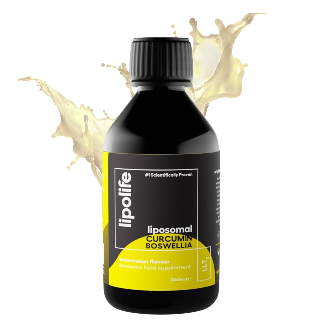 Liposomal Boswellia, Curcumin and Hydroxytyrosol 240ml - lipolife LLT2. Formulated with Aqualox, C3 Complex and Hytoliv. Advanced Nutrient delivery for Athletes. Higher Absorption.
