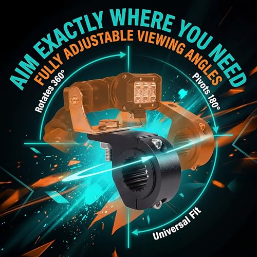 Image of ANKIA 2Pcs Motorcycle LED Light Horizontal Clamp Mounting Bracket Kit Fit on 7 /8 inch Bull Bars Roof Racks Roll Cages for Motorcycle ATV UTV Spotlights Fog Light Mount Motorbike Accessories (M10)
