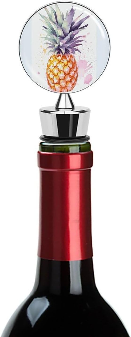 Pineapple Wine Stopper Keep Fresh Reusable Wine Cork with Rubber Suitable for Standard Leak Proof Zinc Alloy Bottle Stopper for Gifts, Bar, Wedding, Holiday Party