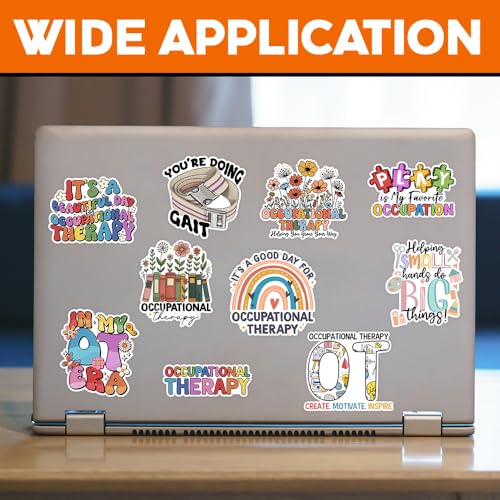 Image of MAIANEY (3x3 in) Occupational Therapy Stickers Pack of 10 - Cute OT Waterproof Vinyl Decals for Laptop Water Bottle Notebook - Motivational Therapy Sticker Gift for OT Students and Professionals