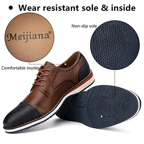 Meijiana Men's Oxfords Casual Dress Shoes Leather Lace Up Shoes for Men Business Oxford Shoes3