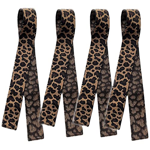 Vagbalena Perruque bande élastique bord perruque bande ourlet à bord bande de perruque bandeau en dentelle Velcro réglable avec perruque en dentelle avant la couture (Imprimé léopard,Une Taille)