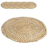 Acan Pack de 6 Salvamanteles Redondos de Mimbre 30 cm