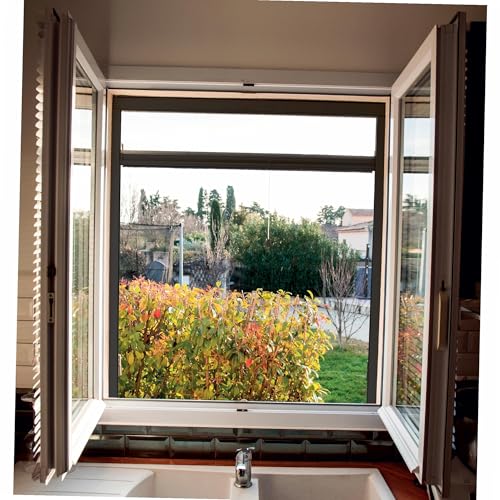 WERKA PRO Moustiquaire Enrouleur de fenêtre Aluminium Gris Anthracite 80 x 130 cm