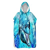 Morbuy Poncho De Bain Enfant Microfibre, 3D Chien Serviettes De Bain Séchage Rapide Peignoir Natation Serviette De Plage à Capuche Pour Filles Garçons Adulte (Bulldog Français,80x110cm
