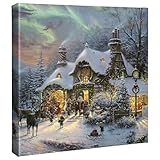 Thomas Kinkade Santa's Night Before Christmas 14 x 14 Gallery Wrapped Canvas