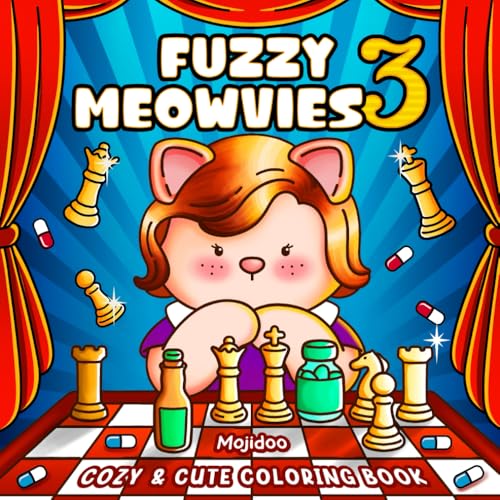Fuzzy Meowvies 3: Cozy and Cute Coloring Book for Adults & Teens Featuring Comfy Cat Friends in TV Series-Inspired Scenes (Meowvies Coloring) image 2