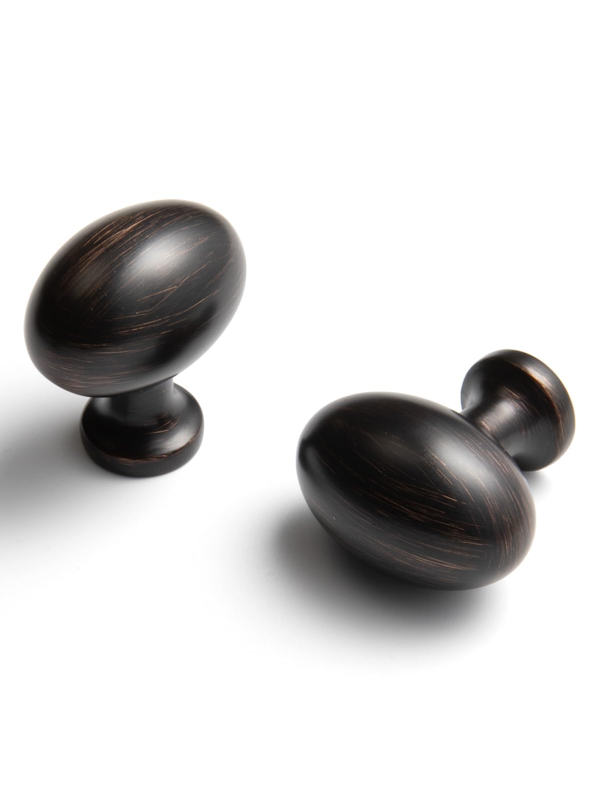BEILEIOU Oval Oil Rubbed Bronze Cabinet Knobs, Zinc Alloy for Drawer Knobs for Dresser Cupboard Wardrobe (2, Oil Rubbed Bronze, Egg knob)