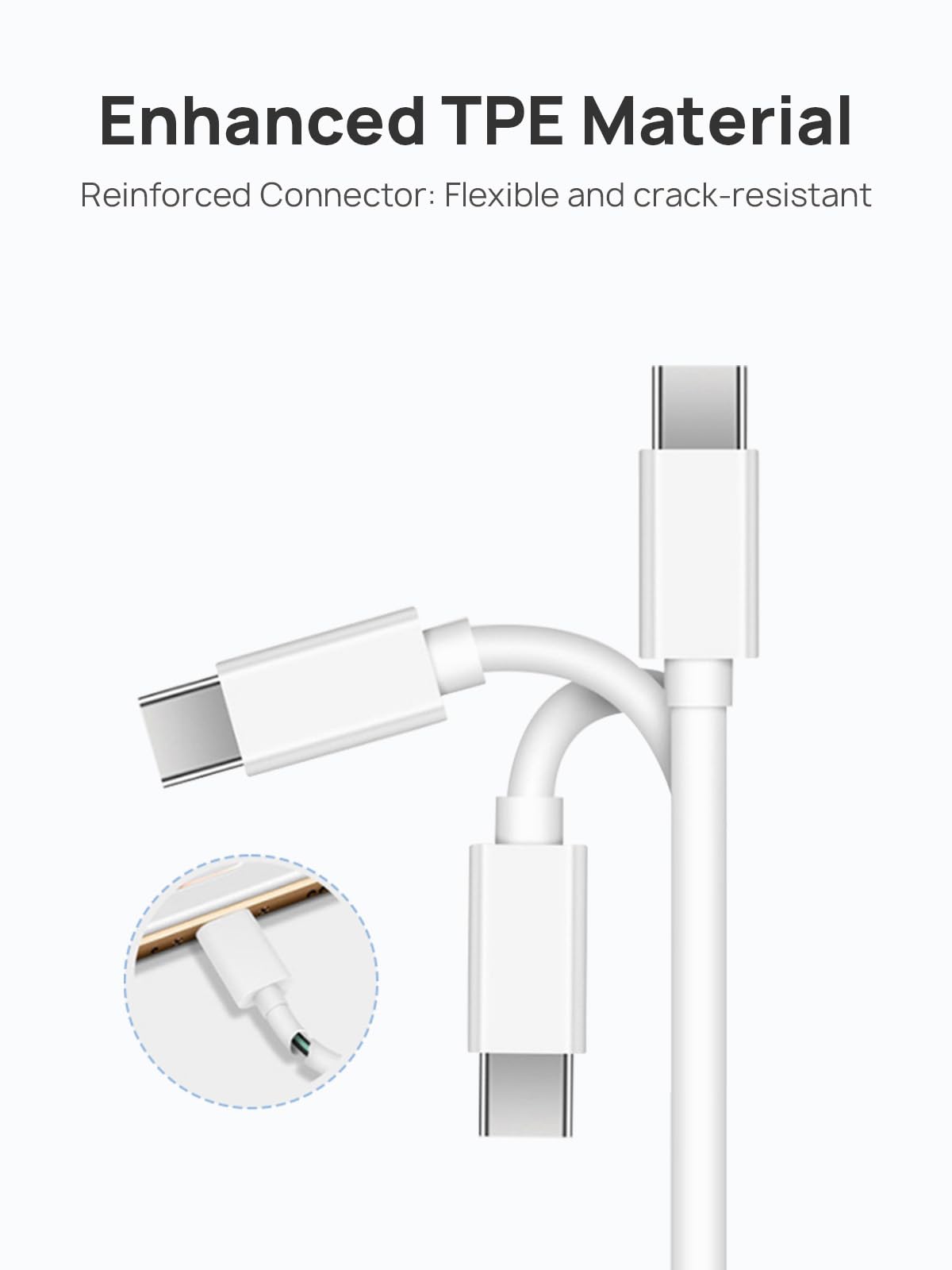 AFERIY Cable de carga USB C a USB C, cable de carga rápida de 60 W 3 A (1 m) compatible con teléfono 15/15 Pro/15 Plus/15 Pro Max y más