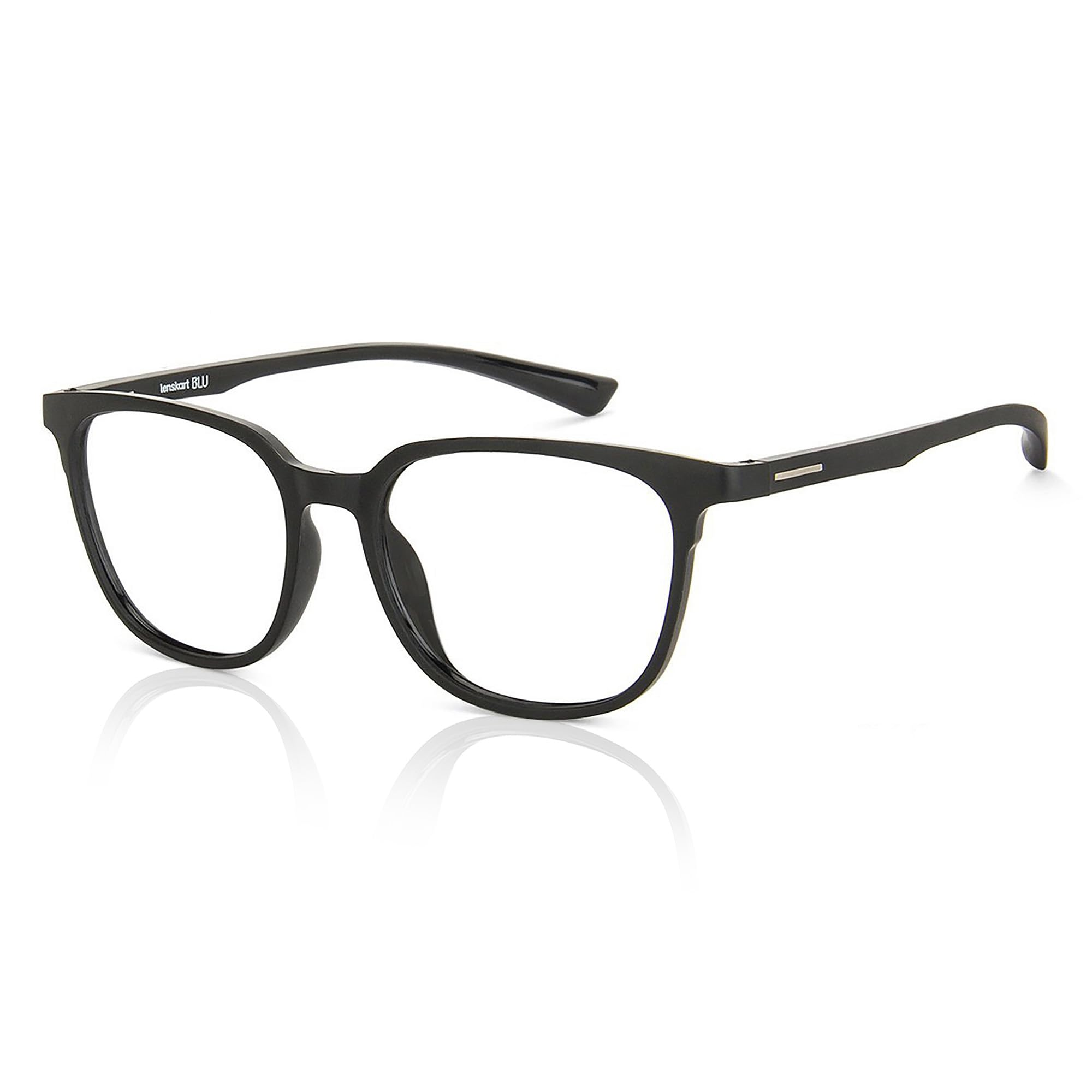 LENSKART BLU | Zero Power Blue Cut Computer Glasses | Anti Glare, Lightweight & Blocks Harmful Rays | UV Protection Specs | Men & Women | Large | LB E13740