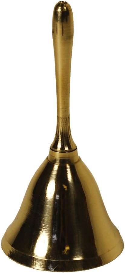 4" Desktop Hand Held Call Bell - Polished Brass Finish