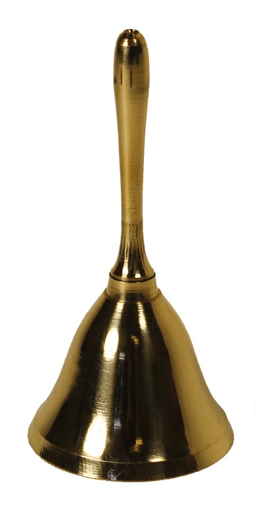 4" Desktop Hand Held Call Bell - Polished Brass Finish