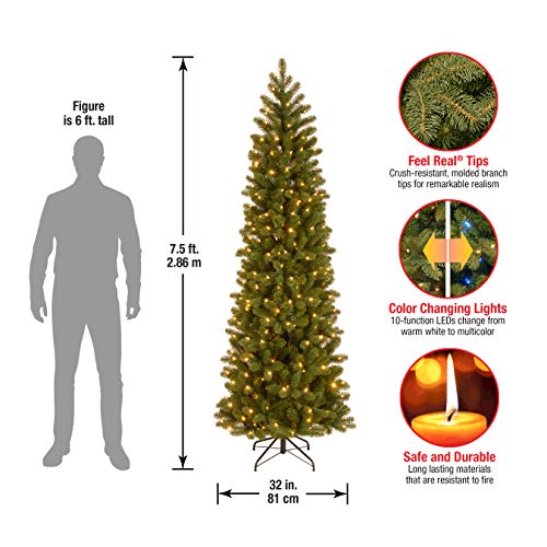 National Tree Company PreLit 'Feel Real' Artificial Slim Downswept