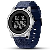 YUINK Mens Watch Ultra-Thin Digital Sports Watch Waterproof Stainless Steel Fashion Wrist Watch for Men Women (Silver Navy-Blue)