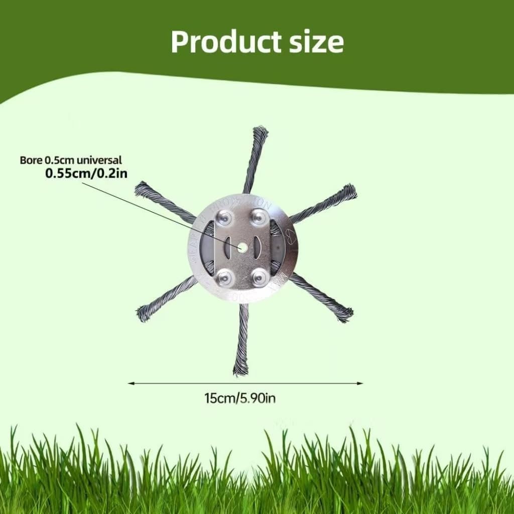Universal Ssteel Wire Trimmer Head 6 Inch Wire Trimming Head Steel Wire Grass Trimmer Head for Weedeater - Image 2