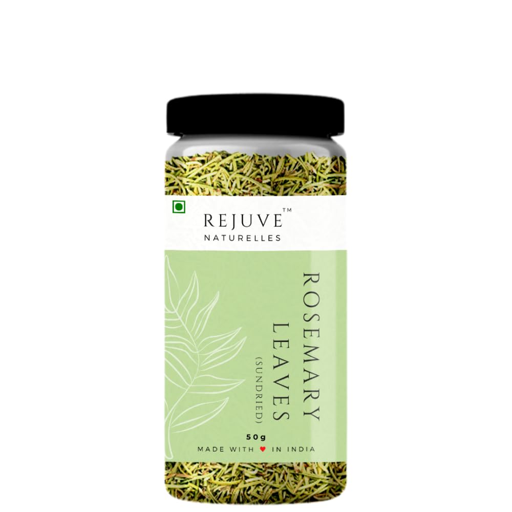Rejuve Naturelles Sun Dried Rosemary Leaves - 50 Gram PET Jar | Rosemary for Food, Hair Care, Herbal Tea, Skincare (B0CQVLLNMQ) Amazon Price History, Amazon Price Tracker