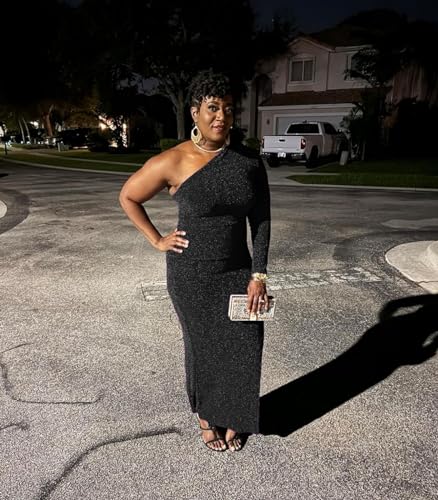 Women's Formal Dresses Elegant Long Sleeve Evening Party Dress Sexy One Shoulder High Split Cocktail Gowns4