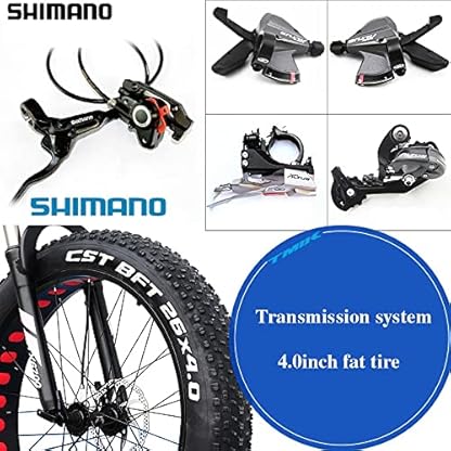 24/26 * 4,0 Zoll Dickes Rad Herren-Mountainbikes, Erwachsenen-Mountainbike mit fetten Reifen, 27/30-Gang-Fahrrad, Rahmen aus kohlenstoffreichem Stahl, doppeltes Vollfederungs-Doppelscheibenbremsfahr – Bild 7