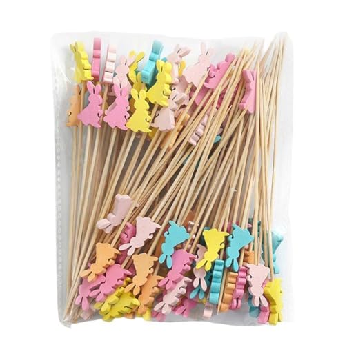 Lot de 100 cure-dents de Pâques, œufs de Pâques en
