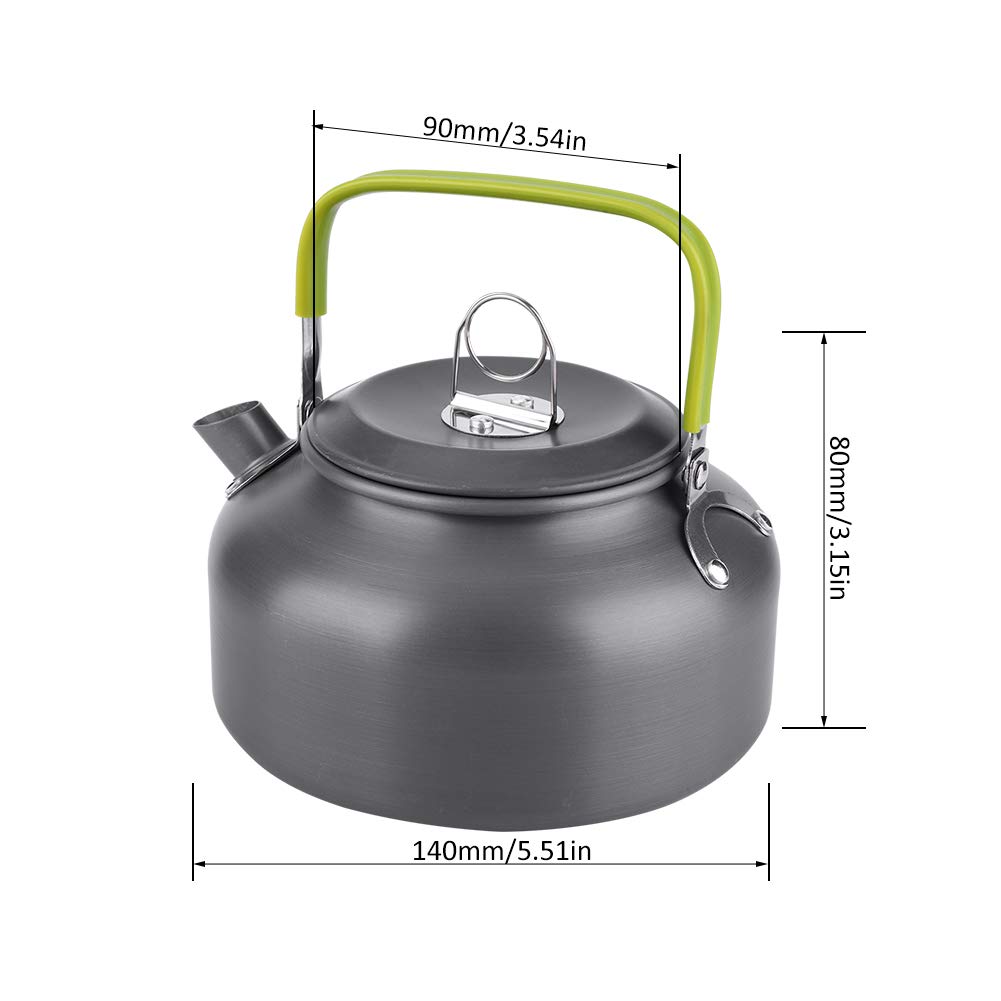 Bollitore da campeggio, caffettiera portatile in lega di alluminio da 800 ml con borsa da trasporto in rete, per campeggio, escursionismo, zaino in spalla, viaggi