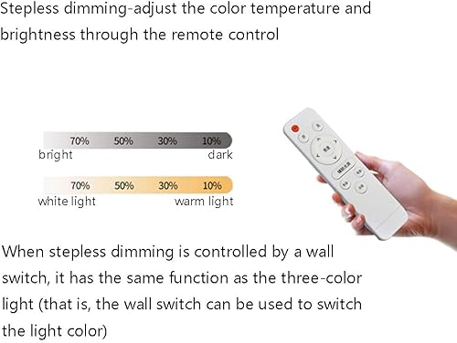 Miniatura 4 de MCWYH Lámpara de techo LED minimalista de montaje empotrado, lámpara de techo de metal y acrílico, 15.7 pulgadas, control remoto, atenuación