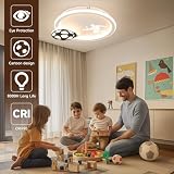 EASY EAGLE Lampa sufitowa LED, ściemniana, lampa sufitowa z pilotem zdalnego sterowania, do salonu, pokoju dziecięcego, sypialni, 34 cm, 3000~6000 K