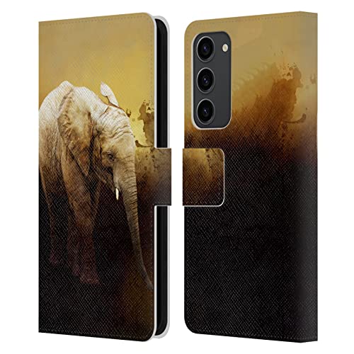 Étui portefeuille Samsung S23+ 5G antichoc cuir à rabat motif animalier