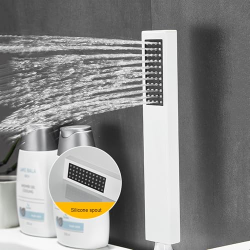 Robinet Blanc Cascade de Bain avec 2 modes de douche et 3 leviers blancs LWX - 5