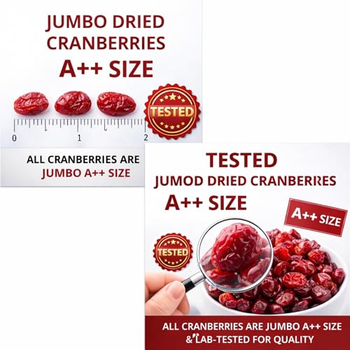 Image of Dry Goods Co. Dried Whole Cranberries 400G | Sweet & Tangy | Rich in Antioxidants | No Added Sugar | No Artificial Colors | Perfect for Salads, Baking