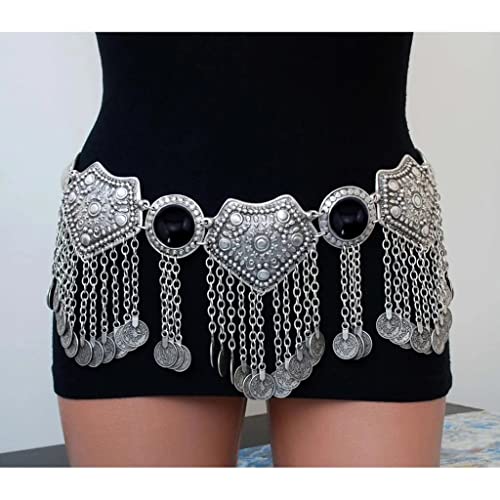 Tfjs Dress Waist Chain Boho Ethnic Bikini Belly Dance Coin Belt Body Jewelry (Color : A) #TOP12