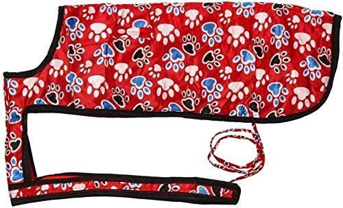 Toms Pet Mall Dog 14 Inch Faux Fur Paw Printed Coat, Jacket Thicker Fleece for Dogs & Puppies (Small) - Red (B0C1SMLBMD) Amazon Price History, Amazon Price Tracker