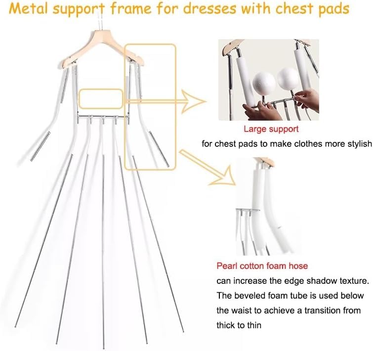 Cintre de présentation forme corps ajustable avec coussinet dressing