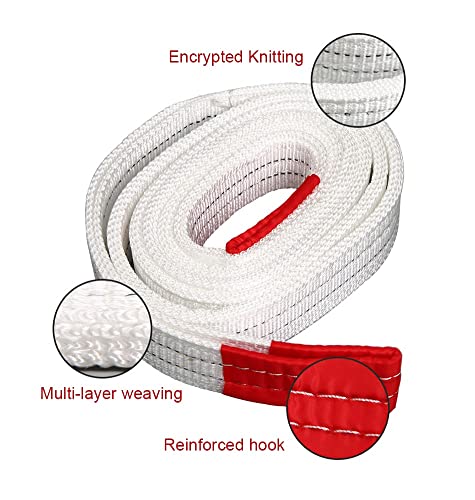 Lifting Strap Thicker Sling Lifting White Flat Sling Crane Sling Multi-Layer Weaving Lifting Strap for Large Furniture Rigging Straps Lifting Rope (Color : 3T, Size : 2M)