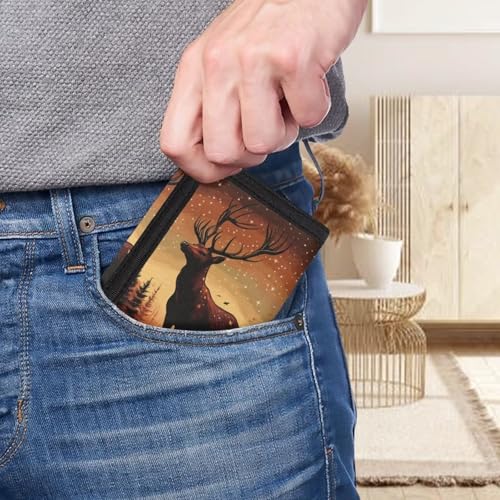 Reindeer Wallet for Teen Boys 12-14 Lightweight Cool Trifold Wallets Toddlers Leather Purse with Card Slots Novelty Coin Wallets Children Gifts3