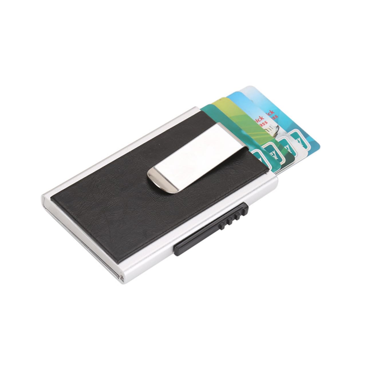 GALPADA 3pièces Men Aluminum Alloy Wallet Porte-Cartes Anti-vol Et Anti-démagnétisation Aluminium Élégant Et Léger pour Hommes Noir