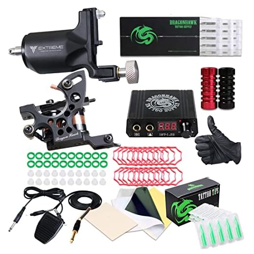 Dragonhawk Extreme Tattoo Kit 2 Pro Tattoo Machines Rotary Machine Coil Gun Power Supply Disposable Needles Tip Foot Pedal EUYMX10-2
