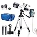 Produktbild MAXLAPTER Teleskop Astronomie Monokular für Kinder Einsteiger 300-70mm mit Sucherfernrohr Stativ & 2 Okular, Bonus mit Telefon-Adapter Drahtverschluss für Sterne beobachten & Vogelbeobachtung