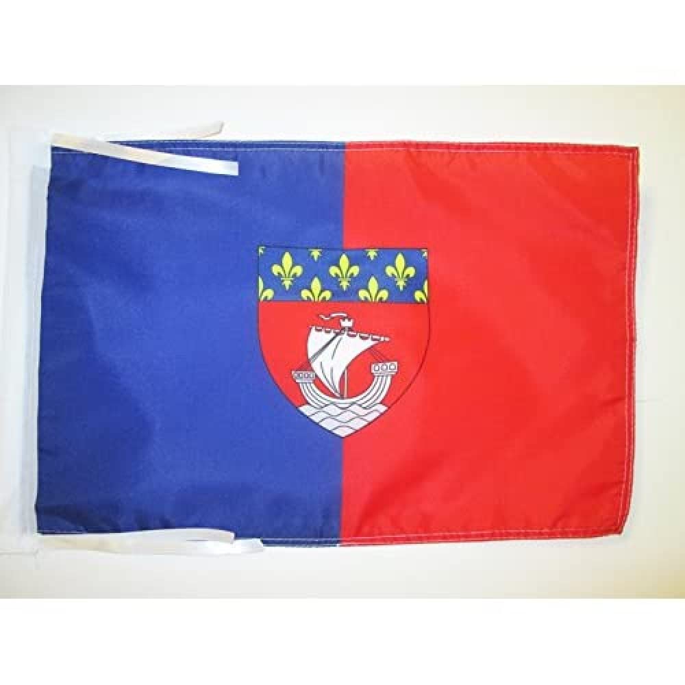 AZ FLAG - Department of Paris Flag - 18'' x 12'' - 100% Polyester Paris Small Banner with Two Cords - Fade Resistant - Vivid Colors - 18x12 in - 45x30 Cm