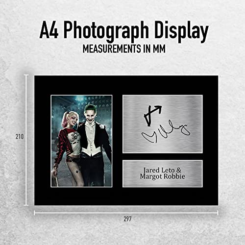 HWC Trading A4 Jared Leto & Margot Robbie Suicide Squad The Joker & Harley Quinn Geschenke Geducktes Signiertes Autogramm Foto für Fans von Film Memorabilien - A4